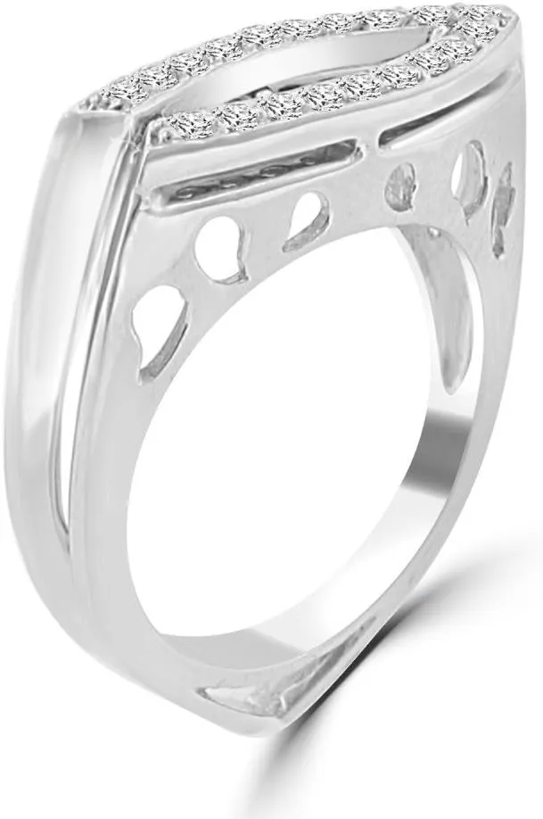 0.28 ct Ladies Round Cut Diamond Anniversary Wedding Band Ring (Color G Clarity SI-1) in Platinum
