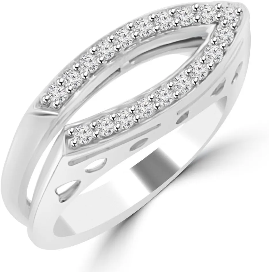 0.28 ct Ladies Round Cut Diamond Anniversary Wedding Band Ring (Color G Clarity SI-1) in Platinum