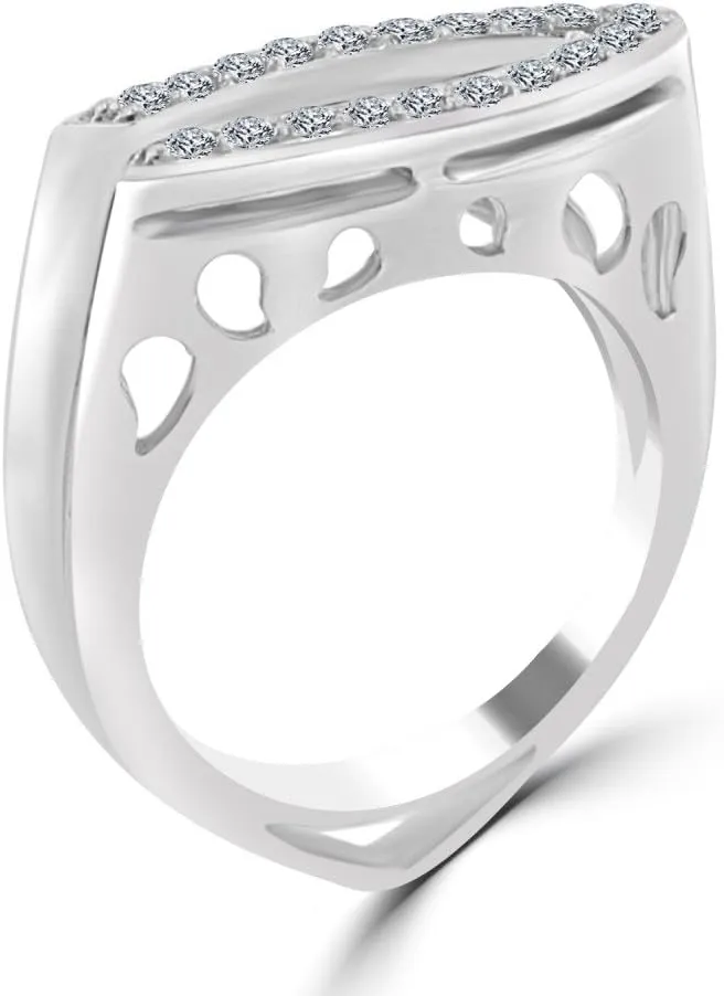 0.28 ct Ladies Round Cut Diamond Anniversary Wedding Band Ring (Color G Clarity SI-1) in Platinum