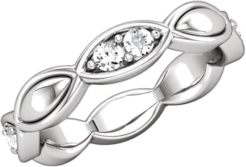 0.75 ct Ladies Round Cut Diamond Eternity Band Ring in Platinum