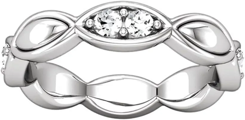 0.75 ct Ladies Round Cut Diamond Eternity Band Ring in Platinum