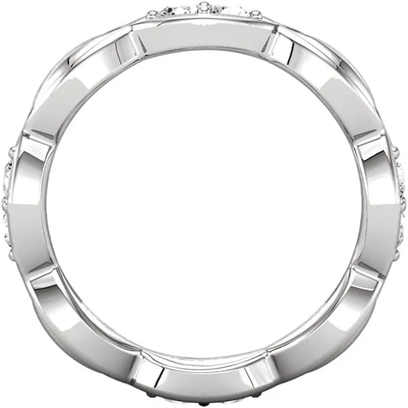 0.75 ct Ladies Round Cut Diamond Eternity Band Ring in Platinum