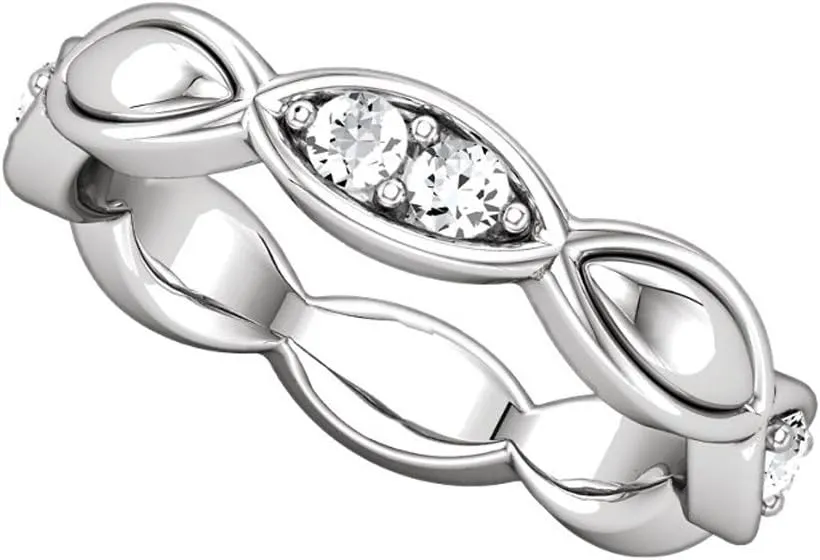 0.75 ct Ladies Round Cut Diamond Eternity Band Ring in Platinum