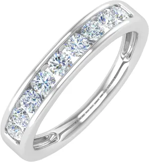 1/2 Carat Channel Set Diamond Wedding Band Ring in 14K Gold
