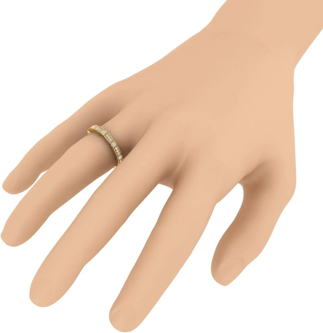 1/4 Carat Diamond Wedding Band Ring in 10K Gold