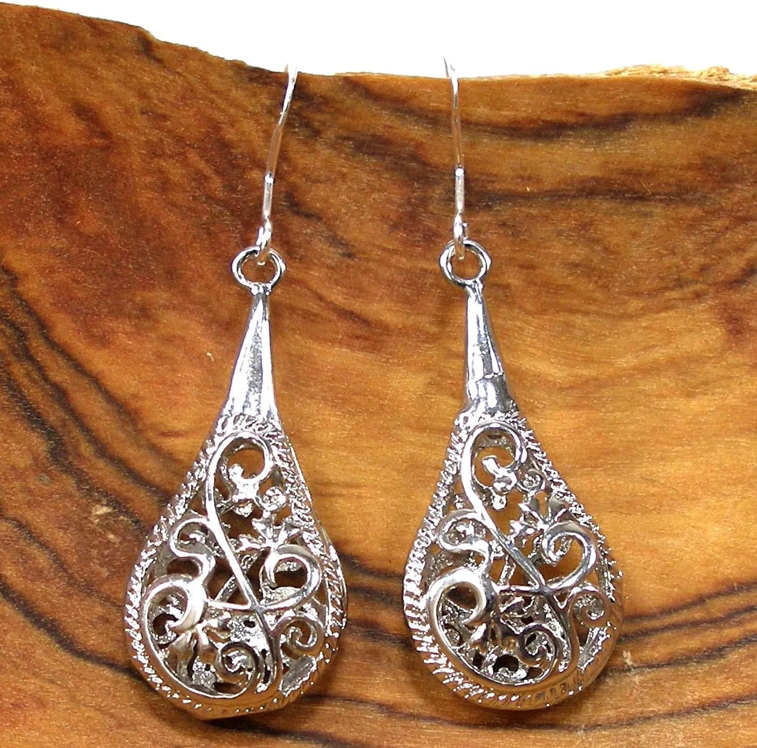 14K Gold Plated 925 Sterling Silver Posts Teardrop Metal Long Tassel Huggie Hoop Dangle Earrings
