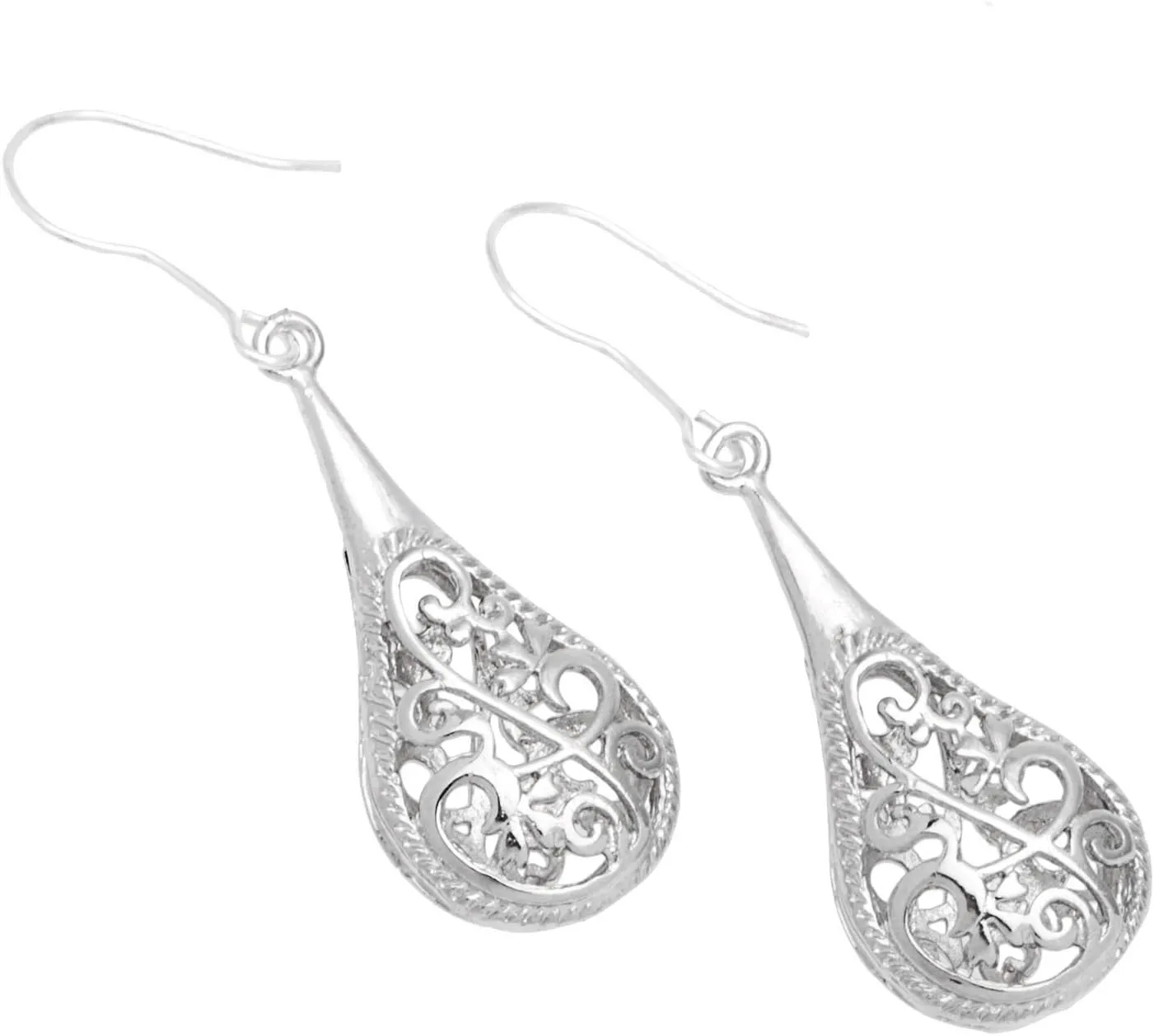 14K Gold Plated 925 Sterling Silver Posts Teardrop Metal Long Tassel Huggie Hoop Dangle Earrings