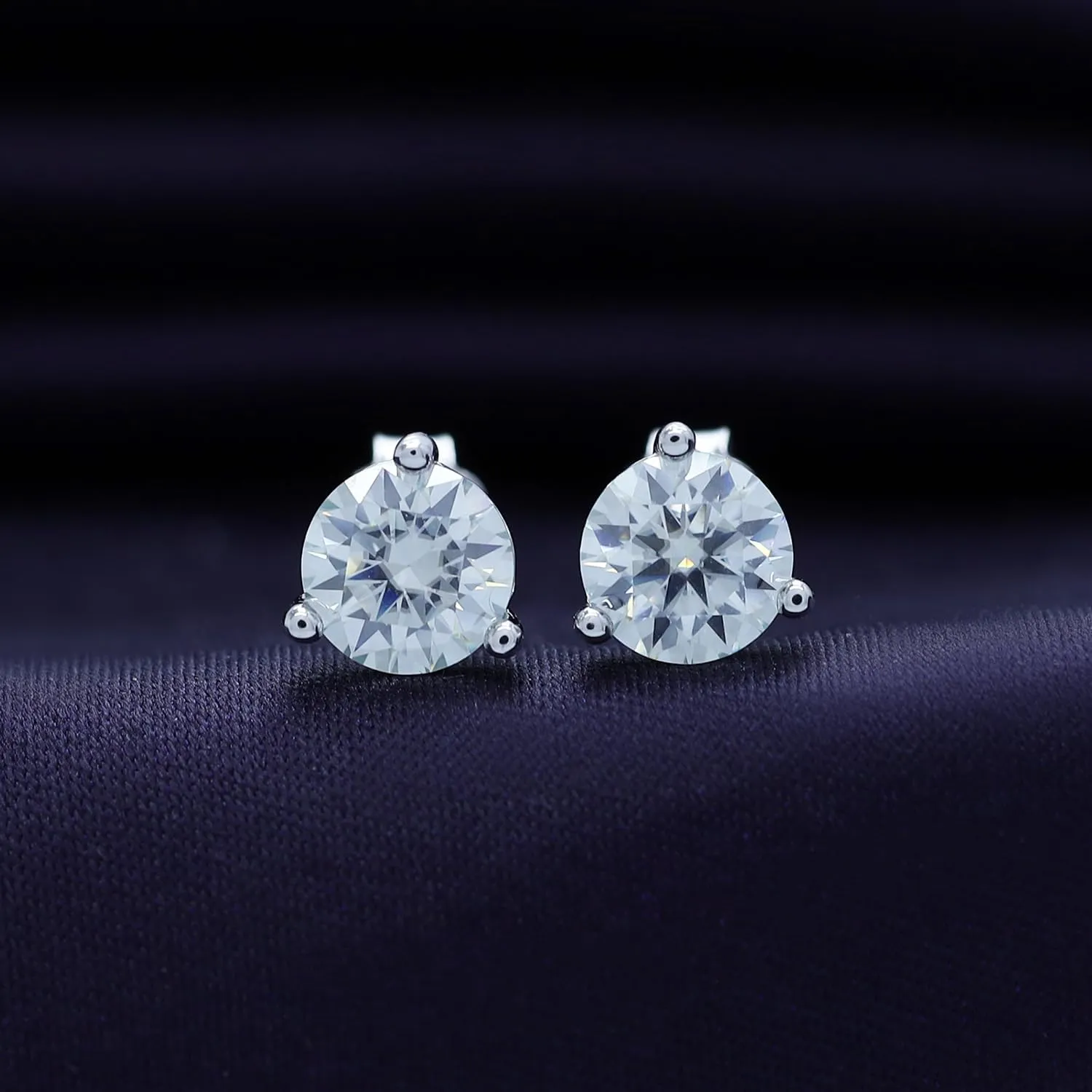 18k Gold Plated Solitaire Stud Earrings, 6MM Moissanite Diamond Stud Earrings for Women | Trendy Jewelry Gifts For Her Push Back Earrings (1.40 Ctw)