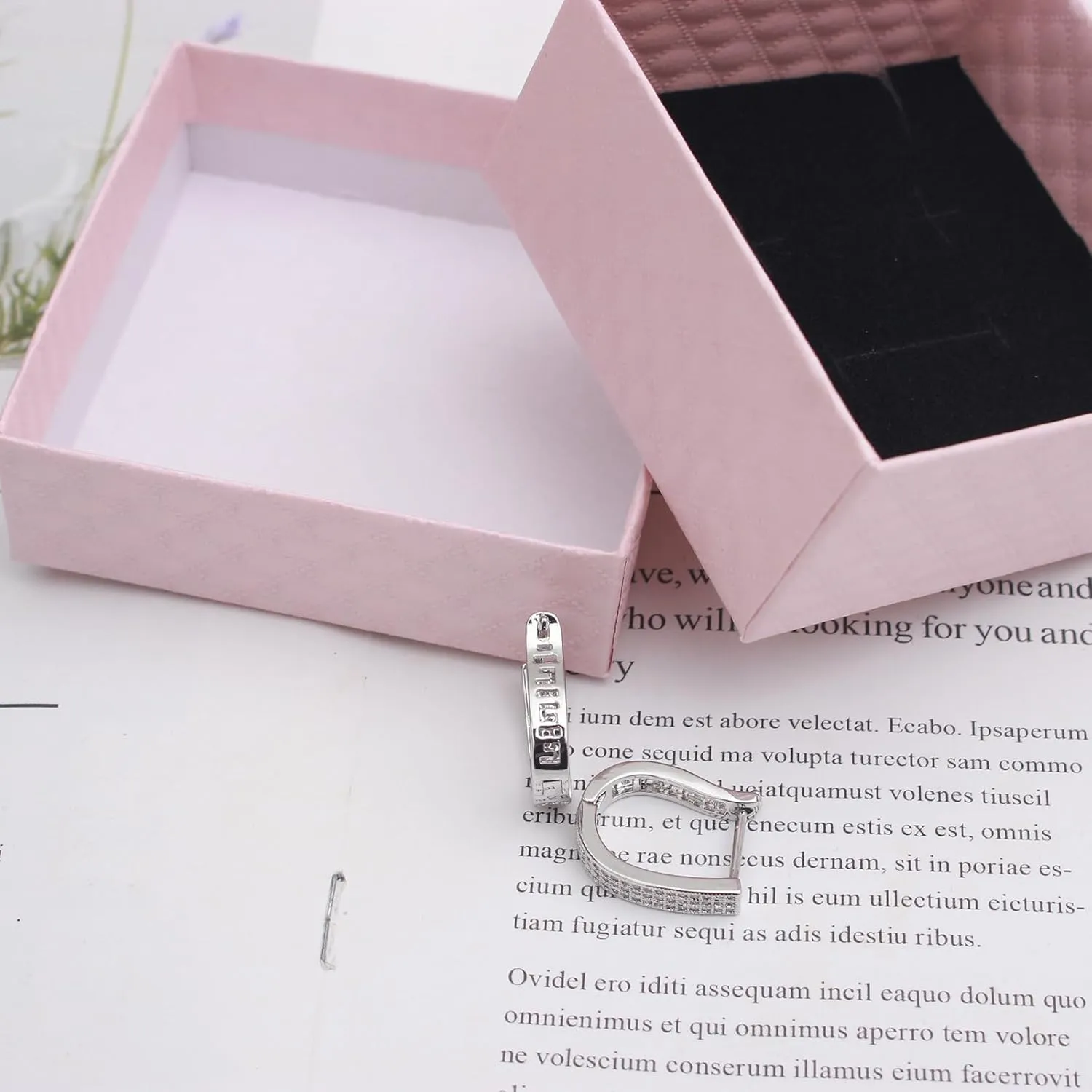 18K Lightweight Chunky Hoop Earring for women Cubic Zirconia Statement Huggie Earrings with 925 Sterling Silver Posts