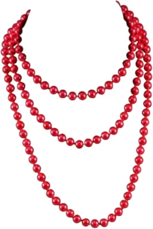 1920s Gatsby Imitation Pearl Necklace Pearl Strands Flapper Beads Necklace for Women Costume Jewelry