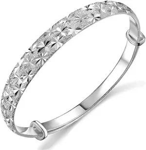 1Pc Women Jewelry Sterling Silver Bracelet Fashion Cuff Bangle Chain Bracelets Nice Gift for Women Mom Nice and Deft