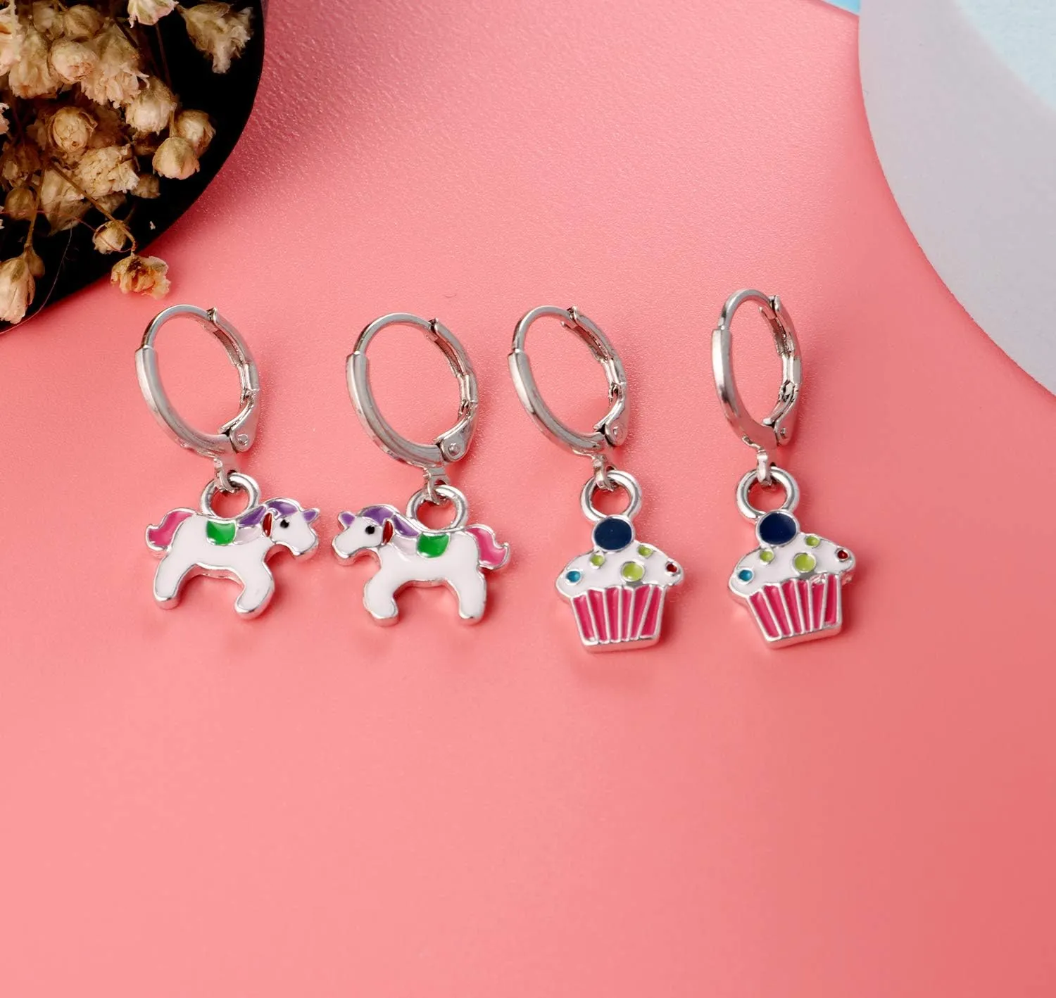 20 Pairs Hypoallergenic Earrings for Girls- Cute Dangle Earrings with Mini Hoop Earrings for Teen Girls