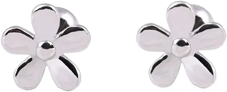 20g Mini Flower Cartilage Small Barbell Stud Earrings for Women Screw Back 925 Sterling Silver Tiny Ball Cute Sensitive Ears Hypoallergenic Tragus Helix Conch Piercing Sleeper Studs