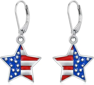 4th of July Earrings Patriotic Dangle Earrings Independence Day Jewelry Gifts for Women Daughters