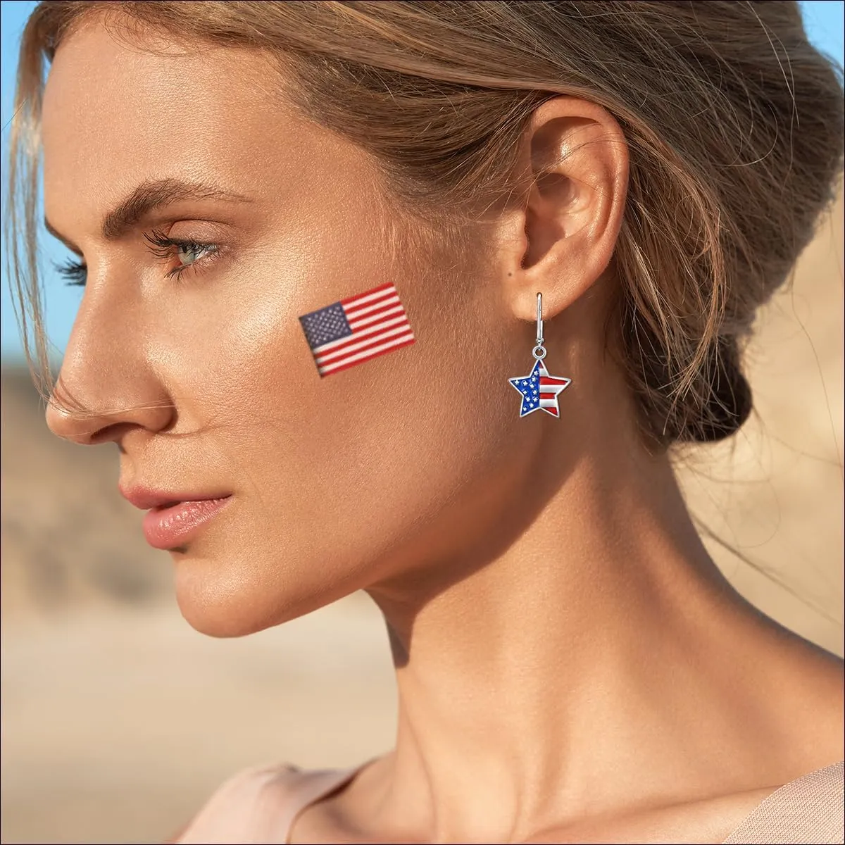 4th of July Earrings Patriotic Dangle Earrings Independence Day Jewelry Gifts for Women Daughters