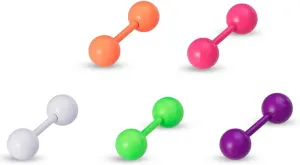 5Pcs 18G Colorful Ball Cartilage Stud Earings for Women Men Minimalist Stainless Steel Conch Helix Targus Studs Earrings Internally threaded Cartilage Piercing Jewelry