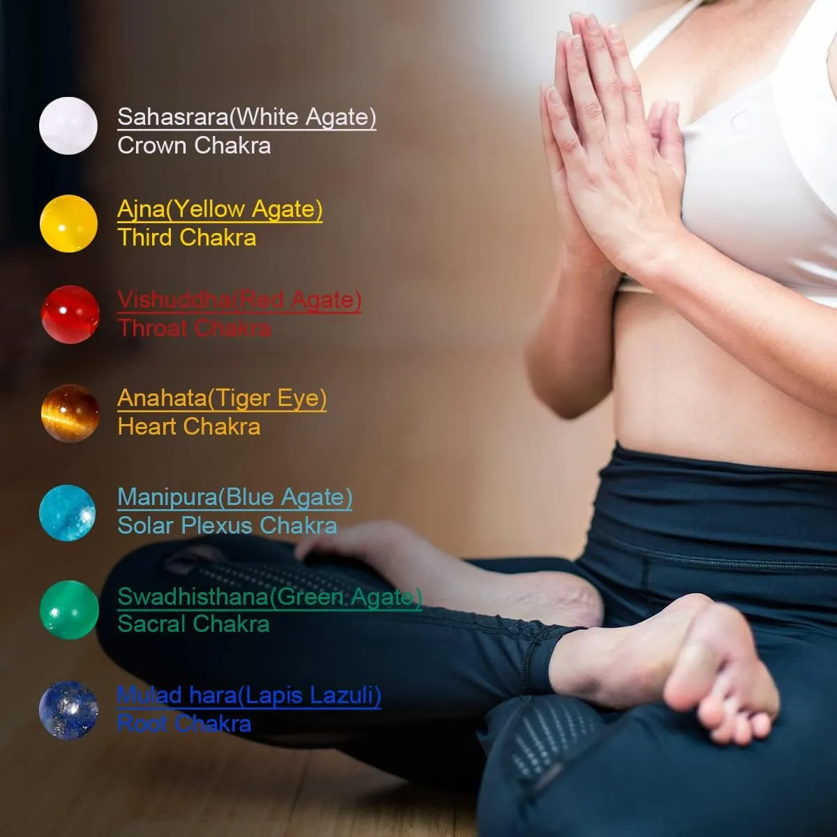 7 Chakra Ankle Bracelets for Women Double Layer Bracelet Healing Crystals Anti Anxiety Crystal Beads Bracelet Bring Good Luck