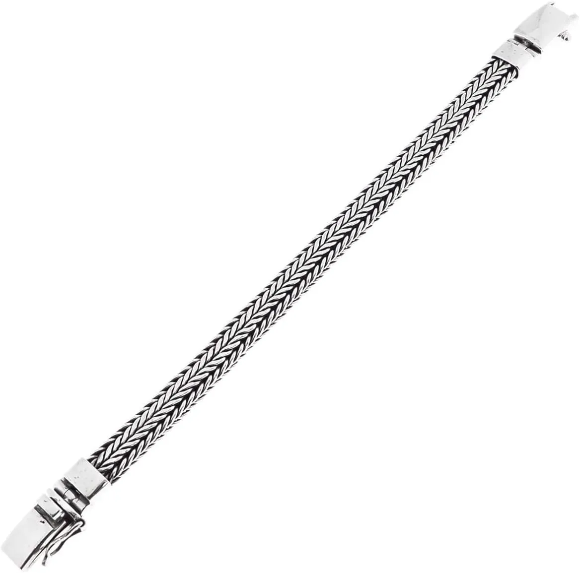 8mm Mens Braided Bali Handmade Chain 925 Sterling Silver Bracelet, 7-9"