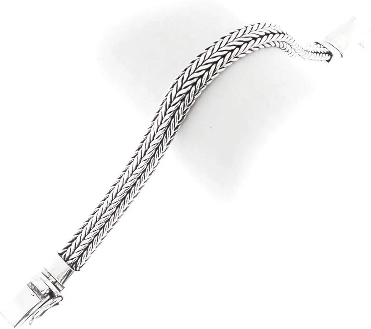 8mm Mens Braided Bali Handmade Chain 925 Sterling Silver Bracelet, 7-9"