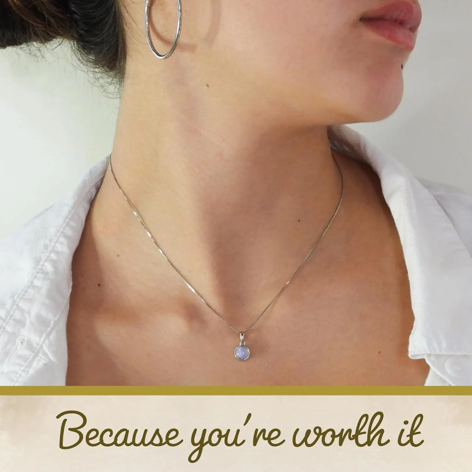 925 Sterling Silver Gemstone Necklace for Women, Crystal Necklaces for Women, Sterling Silver Necklace for Teens, Stone Necklace, Crystal Gifts for Women, Crystal Gifts. 1-year warranty.