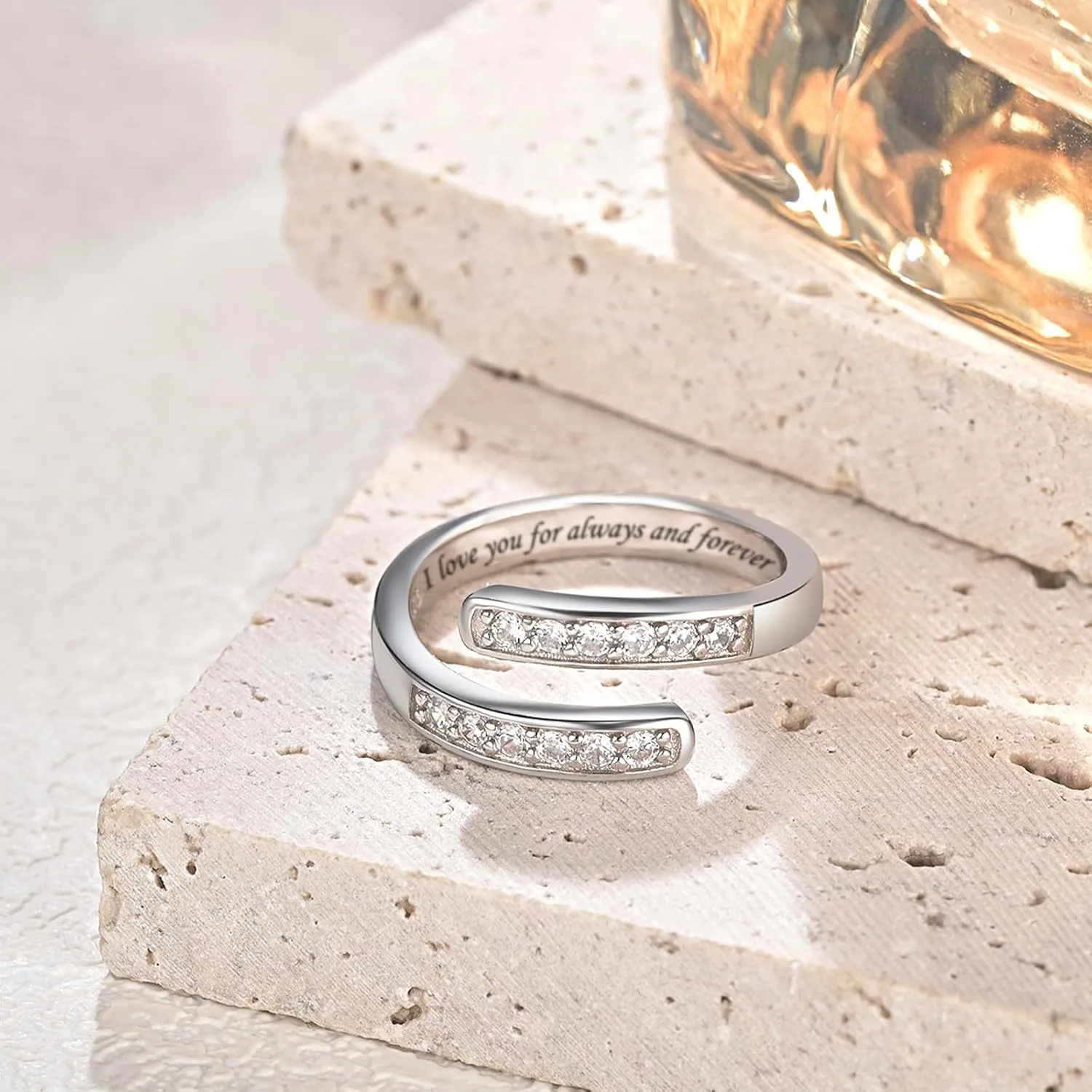 925 Sterling Silver Open Thumb Ring Inspirational Jewelry Rings Adjustable Ring for Women Men