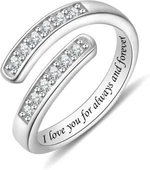 925 Sterling Silver Open Thumb Ring Inspirational Jewelry Rings Adjustable Ring for Women Men