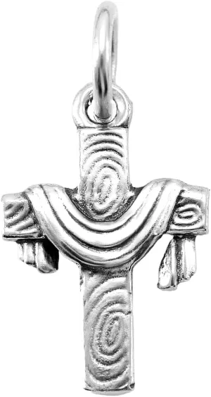 925 Sterling Silver Shroud Easter Cross Pendant Potent Charm Jesus Is Risen Christian Sacred Holy Fit Necklace Bracelet
