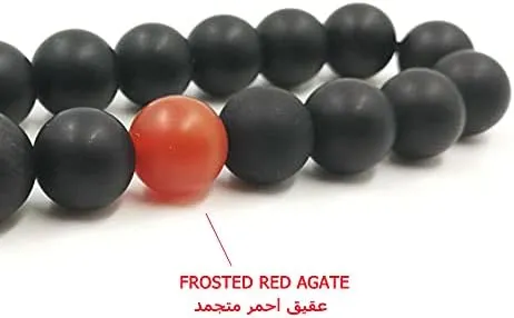 albasha Tasbih Black Frosted Agate Leather tassel muslim 33 66 99 prayer bead bracelets islamic men accessories eid gift