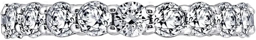 Amazon Essentials Platinum or Gold Plated Sterling Silver All-Around Band Ring set with Round Infinite Elements Cubic Zirconia (previously Amazon Collection)