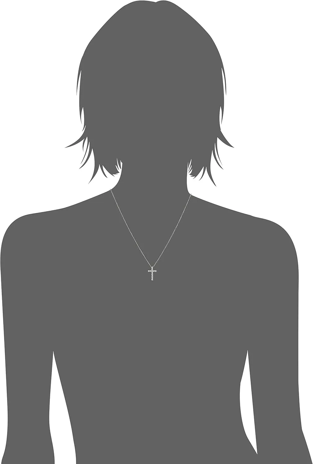 Amazon Essentials Platinum or Gold Plated Sterling Silver Cross Pendant Necklace with Infinite Elements Zirconia, 18" (previously Amazon Collection)