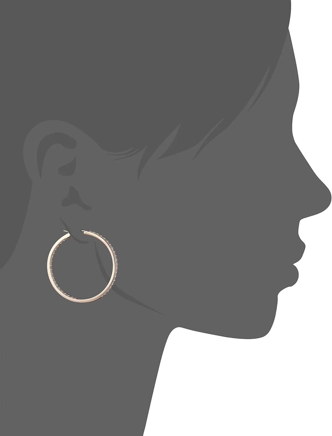 Amazon Essentials Platinum or Gold Plated Sterling Silver Inside-Out Hoop Earrings made with Infinite Elements Zirconia, (previously Amazon Collection)