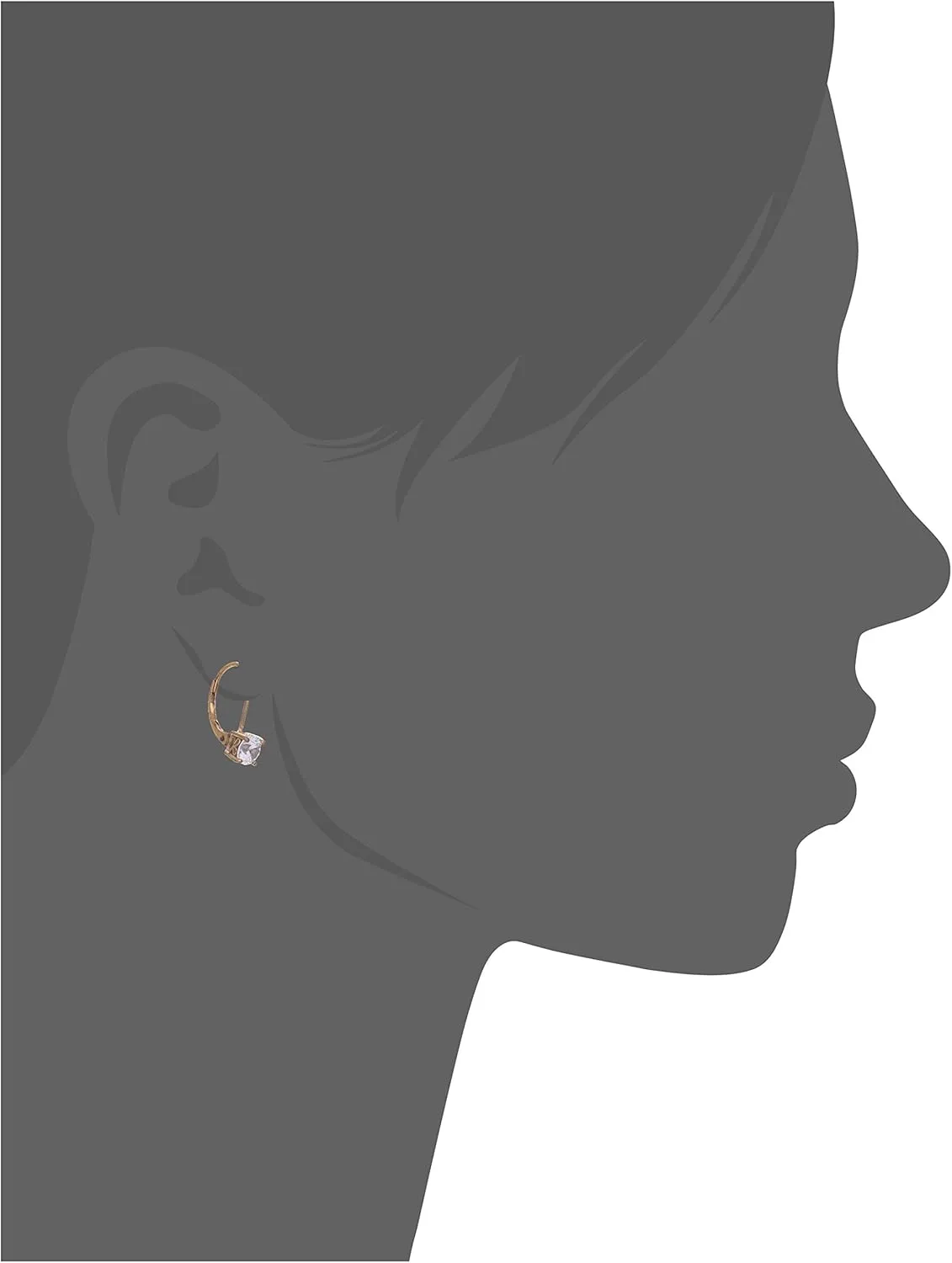 Amazon Essentials Platinum-Plated Sterling Silver Infinite Elements Zirconia Leverback Earrings (previously Amazon Collection)