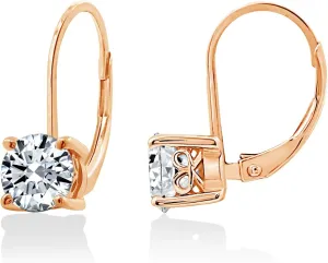 Amazon Essentials Platinum-Plated Sterling Silver Infinite Elements Zirconia Leverback Earrings (previously Amazon Collection)