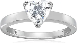 Amazon Essentials Sterling Silver Fancy Shape Solitaire Ring made with Infinite Elements Zirconia, (previously Amazon Collection)