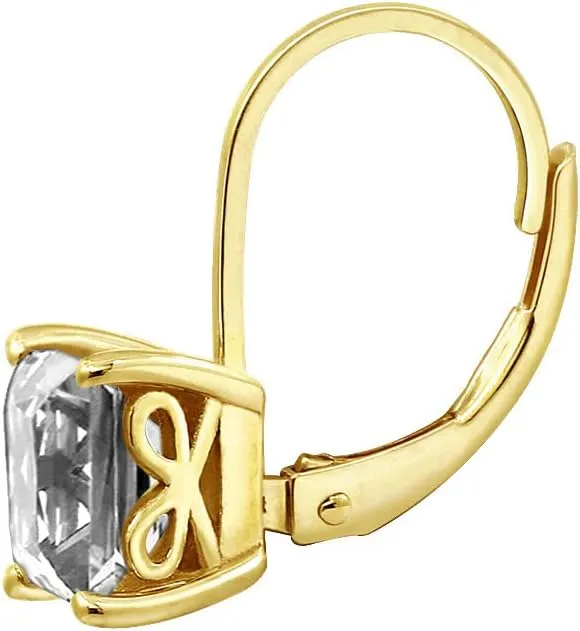 Amazon Essentials Sterling Silver Princess Cut Leverback Drop Earrings made with Infinite Elements Cubic Zirconia (previously Amazon Collection)