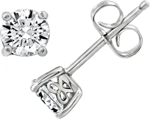 Amazon Essentials Yellow Gold Plated, Platinum or Rose Gold Plated Sterling Silver Infinite Elements Cubic Zirconia Stud Earrings | White, Blue, Green, or Pink Cubic Zirconia (previously Amazon Collection)
