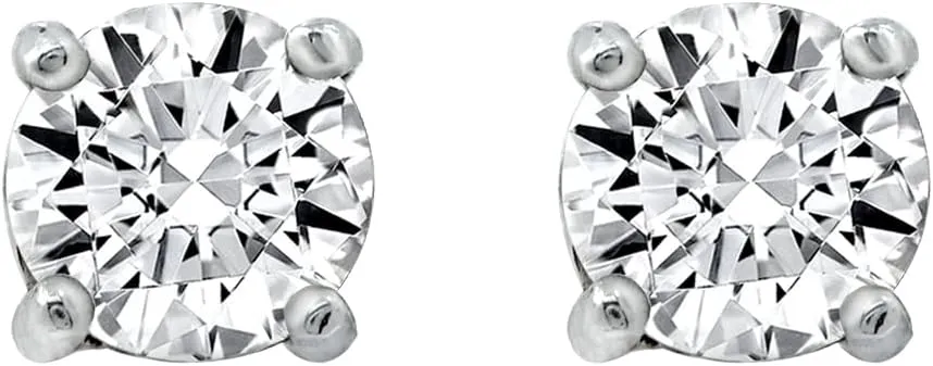 Amazon Essentials Yellow Gold Plated, Platinum or Rose Gold Plated Sterling Silver Infinite Elements Cubic Zirconia Stud Earrings | White, Blue, Green, or Pink Cubic Zirconia (previously Amazon Collection)
