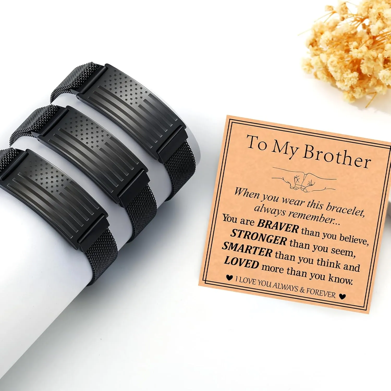American Flag Bracelet for Men Dad Son Brother Boyfriend Husband,Stainless Steel Bracelets Jewelry Gift,2025 Graduation Gifts for Men Him Dad