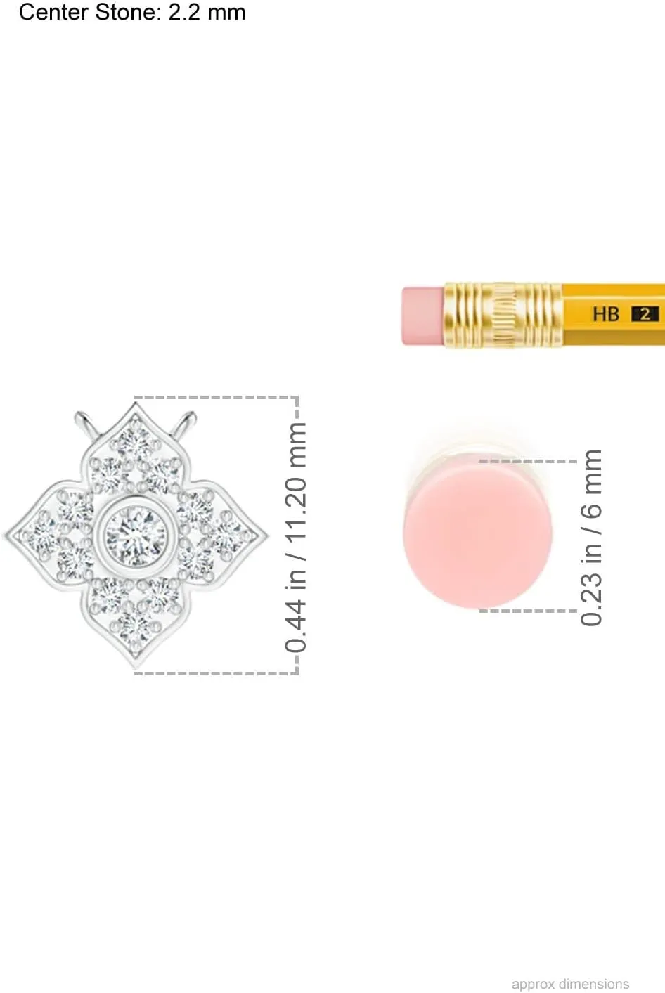 Angara Natural Round Diamond Clover Station Necklace in 14K Solid Gold/Platinum | April Birthstone, Birthday, Engagement, Anniversary, Wedding Jewelry Gift for Women