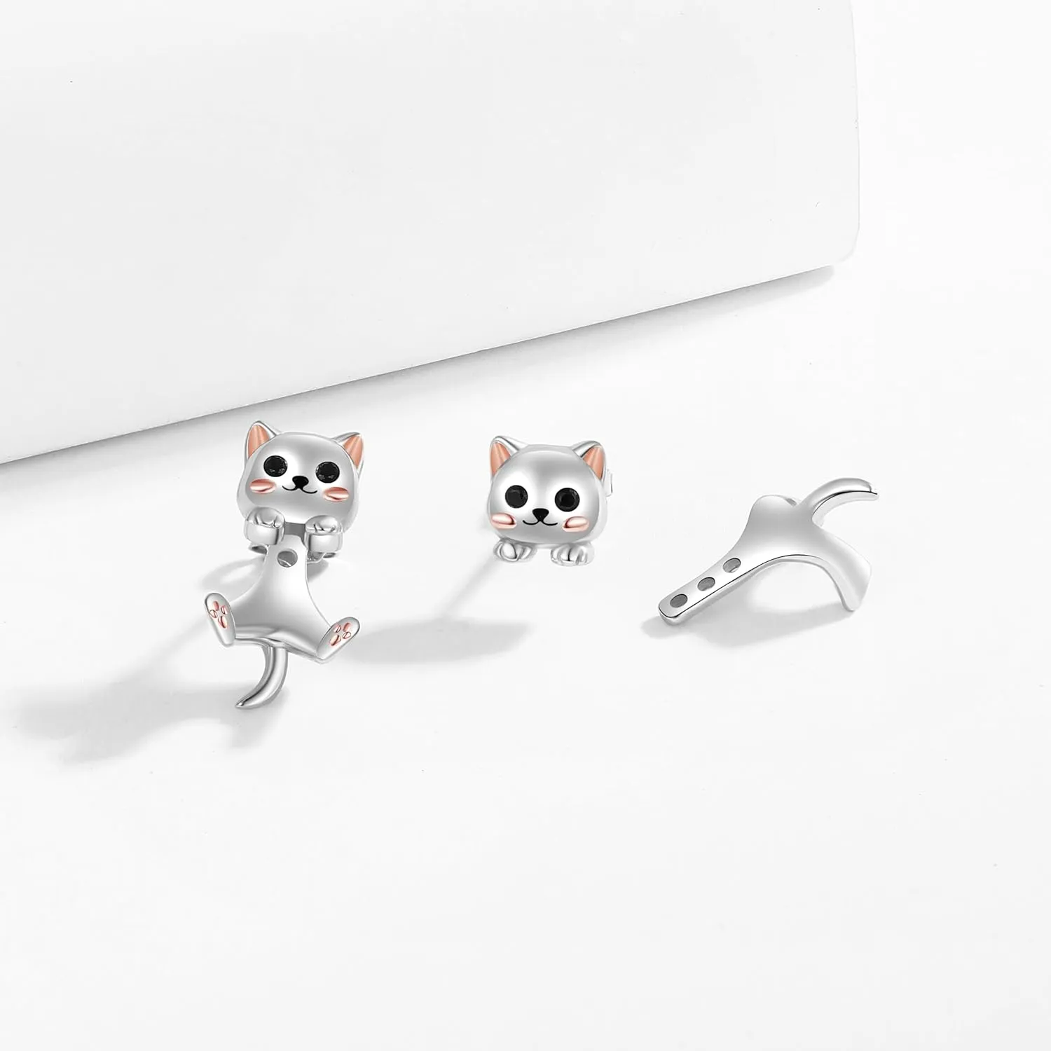 Animal Jacket Earrings for Womens 925 Sterling Silver Axolotl Pug Cat Goat Earrings Cute 3D Earrings Jacket Hypoallergenic