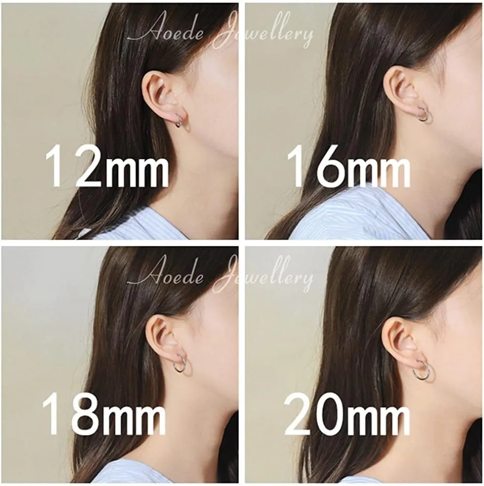 AoedeJ Sterling Silver Hoop Earrings Hypoallergenic Hoop Earrings Comfy Sleeper Tiny Cartilage Earrings for Women Men