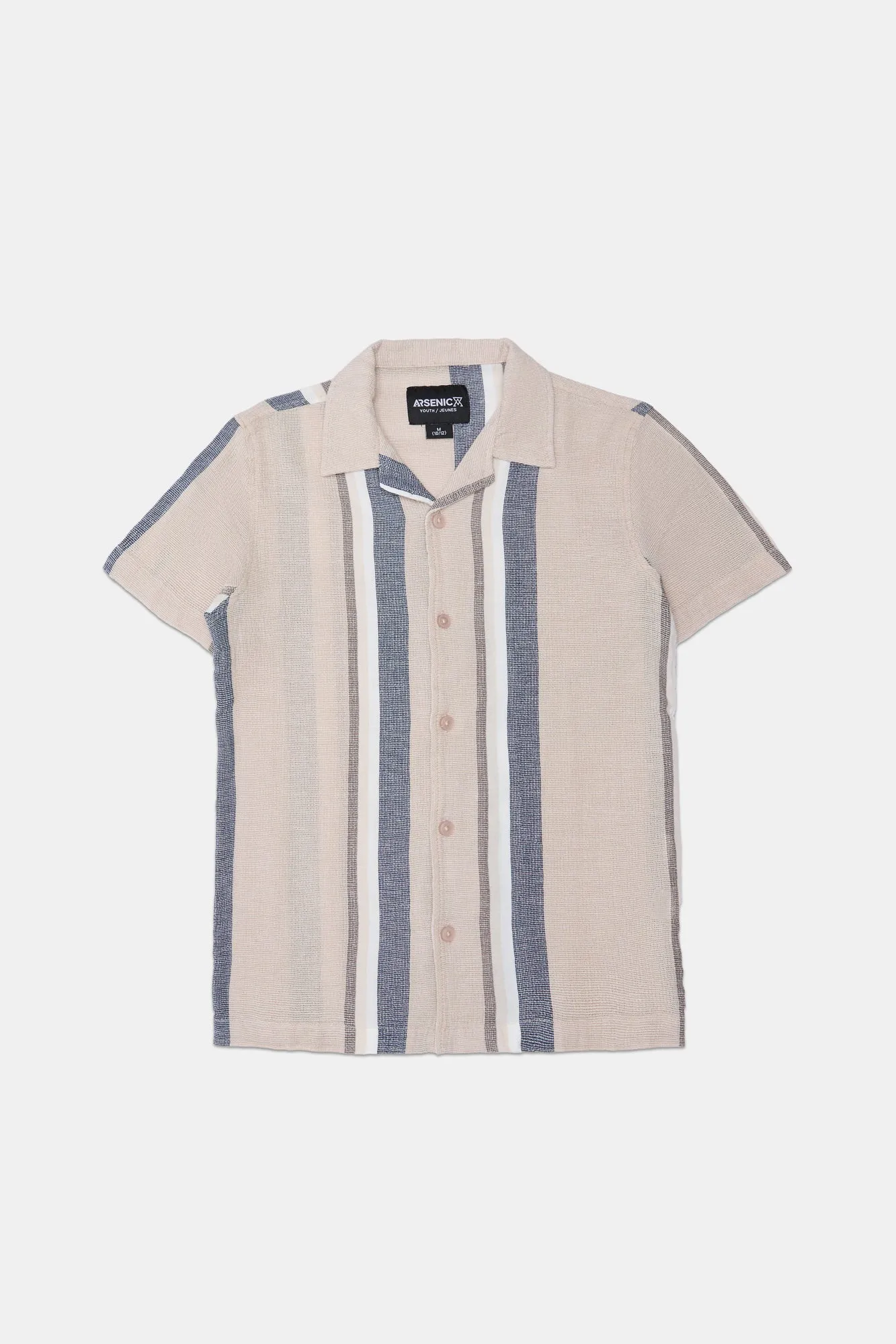 Arsenic Youth Striped Gauze Button-up