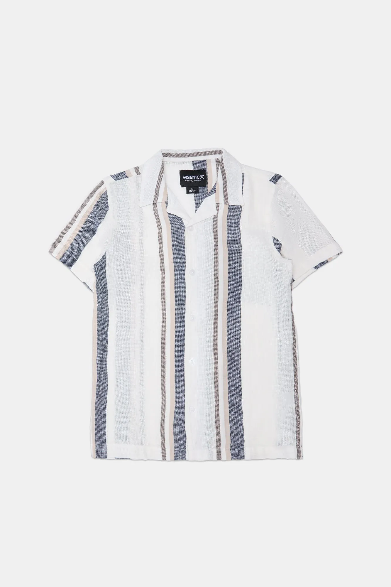 Arsenic Youth Striped Gauze Button-up