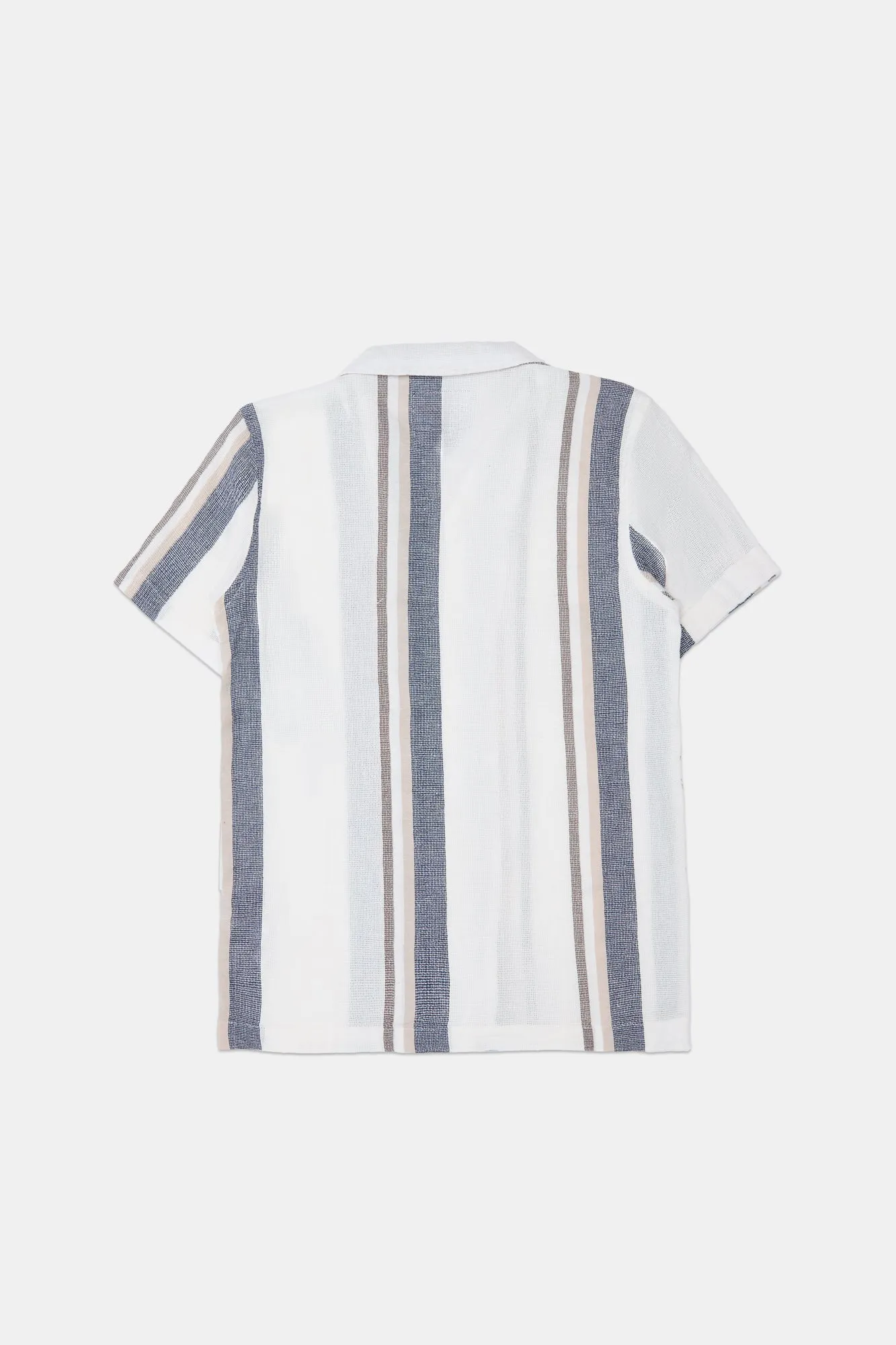 Arsenic Youth Striped Gauze Button-up