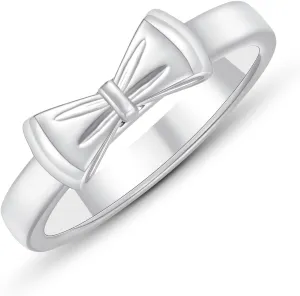 Ascona Bow Ring, Gold/Silver Bow Rings Ribbon Jewelry for Women