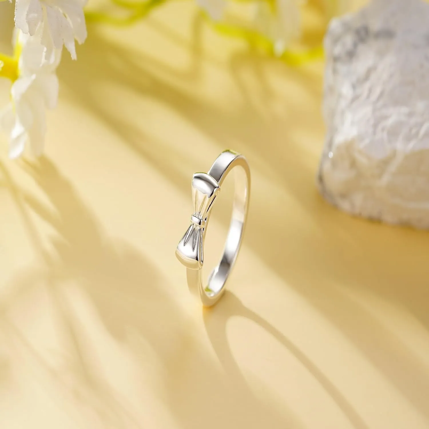 Ascona Bow Ring, Gold/Silver Bow Rings Ribbon Jewelry for Women