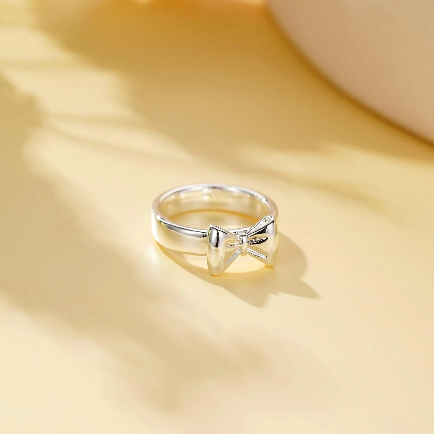 Ascona Bow Ring, Gold/Silver Bow Rings Ribbon Jewelry for Women