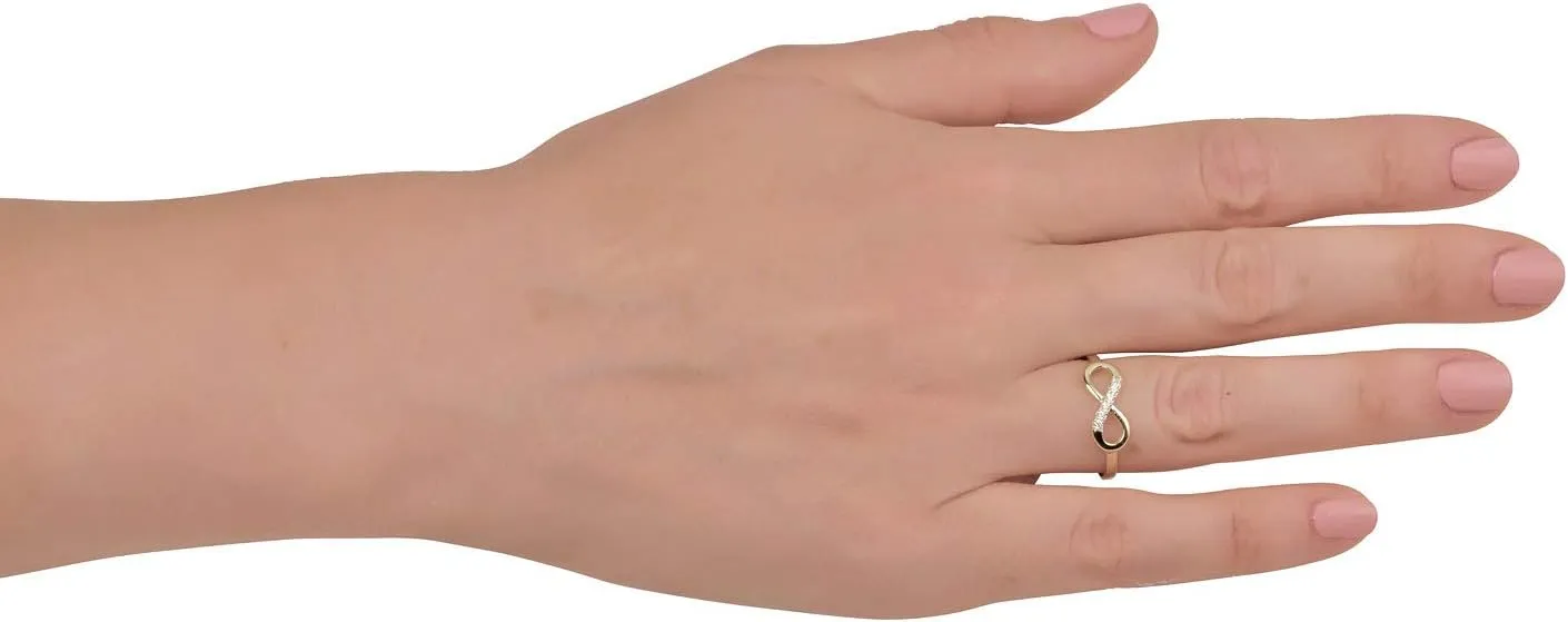 AVORA 10K Gold Simulated Diamond CZ Infinity Fashion Ring