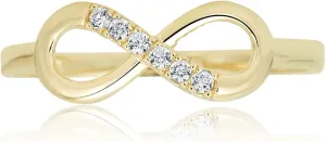 AVORA 10K Gold Simulated Diamond CZ Infinity Fashion Ring