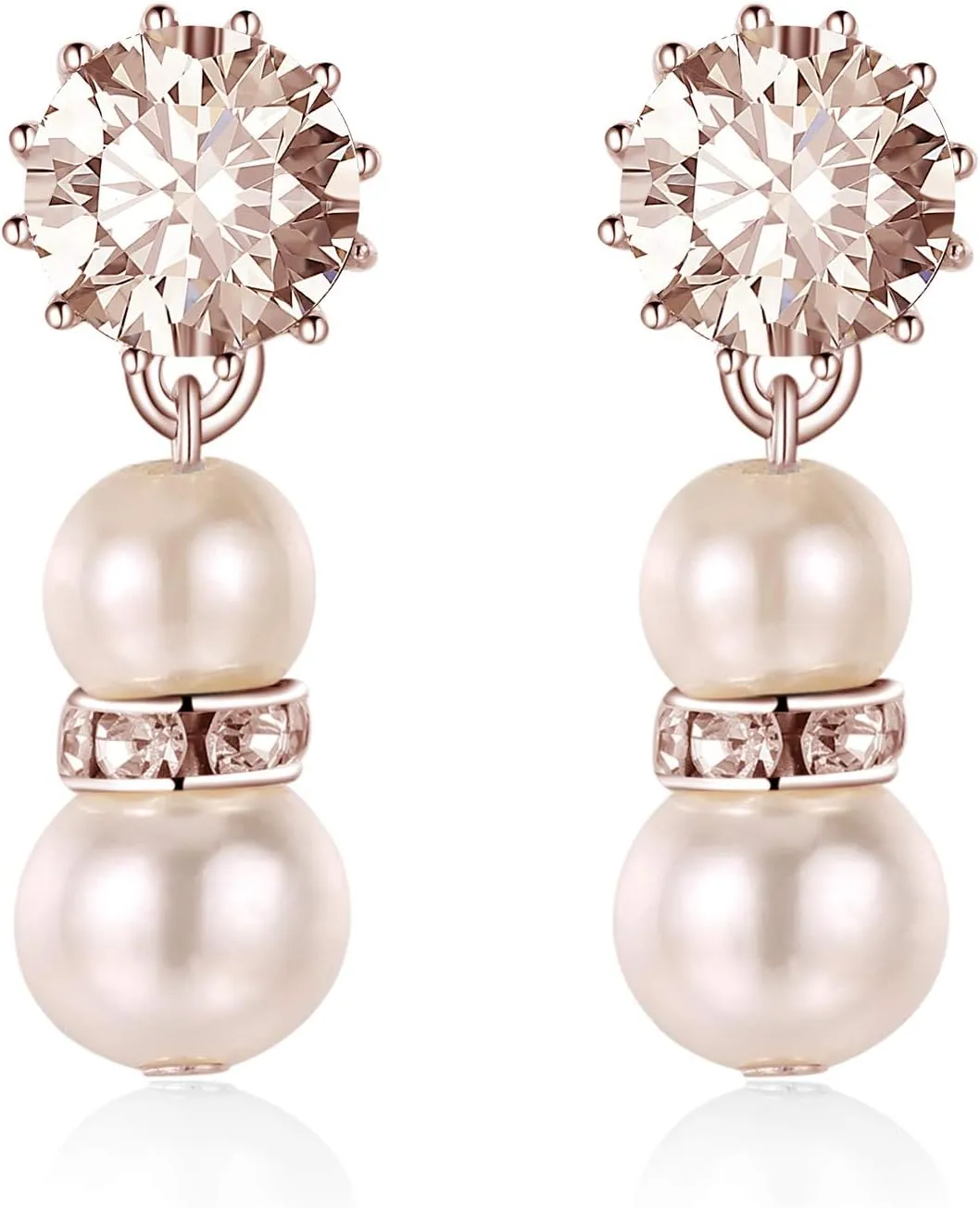 BABEYOND 1920s Gatsby Pearl Necklace Vintage Bridal Pearl Necklace Earrings Jewelry Set Multilayer Imitation Pearl Necklace with Brooch